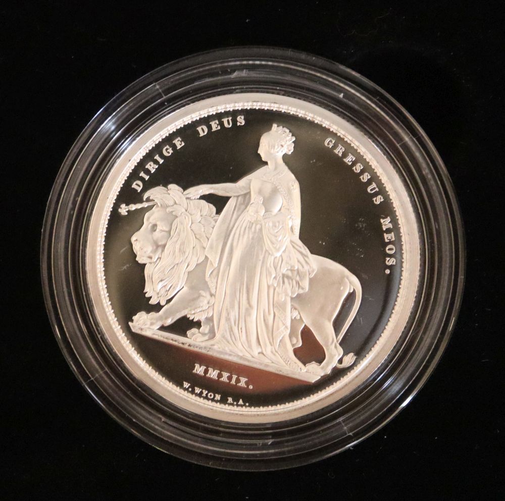 A Royal Mint Great Engravers Collection 2019 Una and the Lion UK Two-Ounce Silver Proof Coin